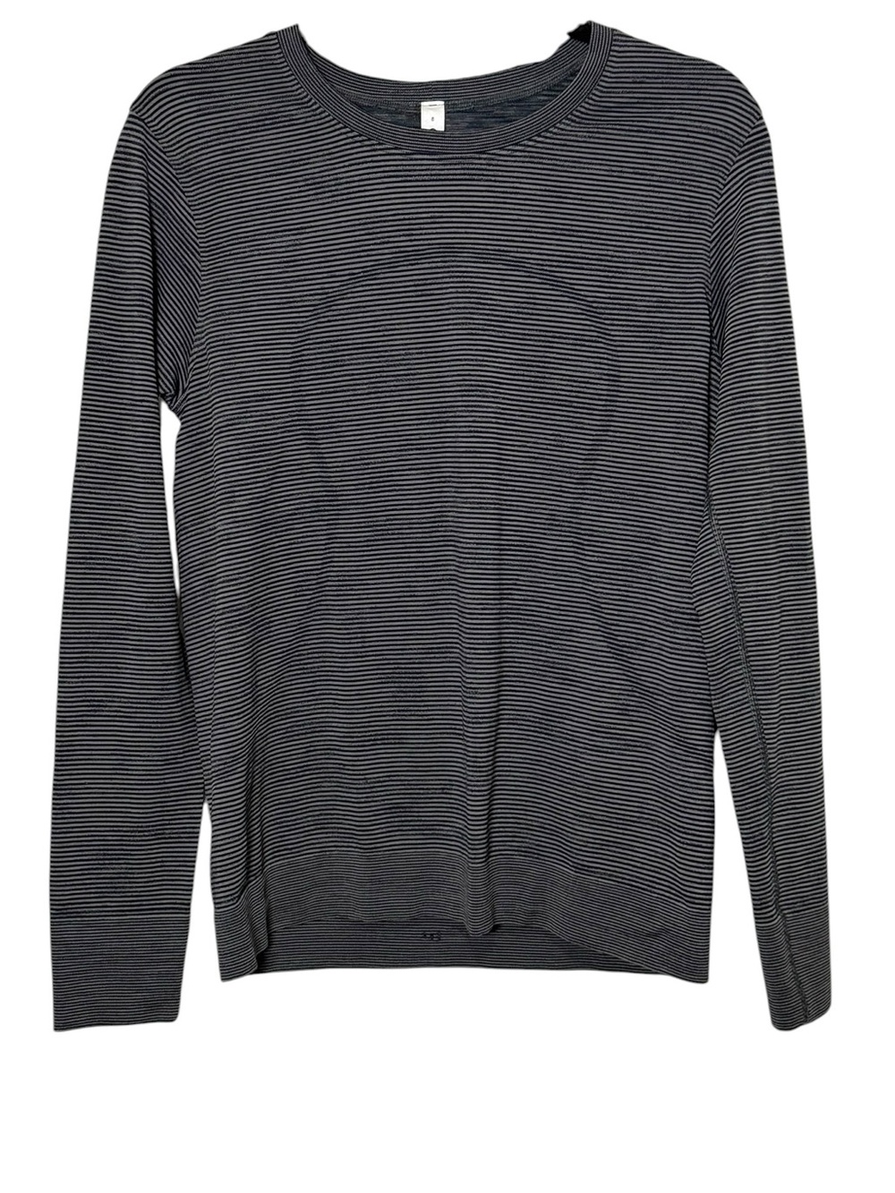 Lululemon Swiftly Tech Long Sleeve Shirt Size 8 Gray‎ Stripes Athletic